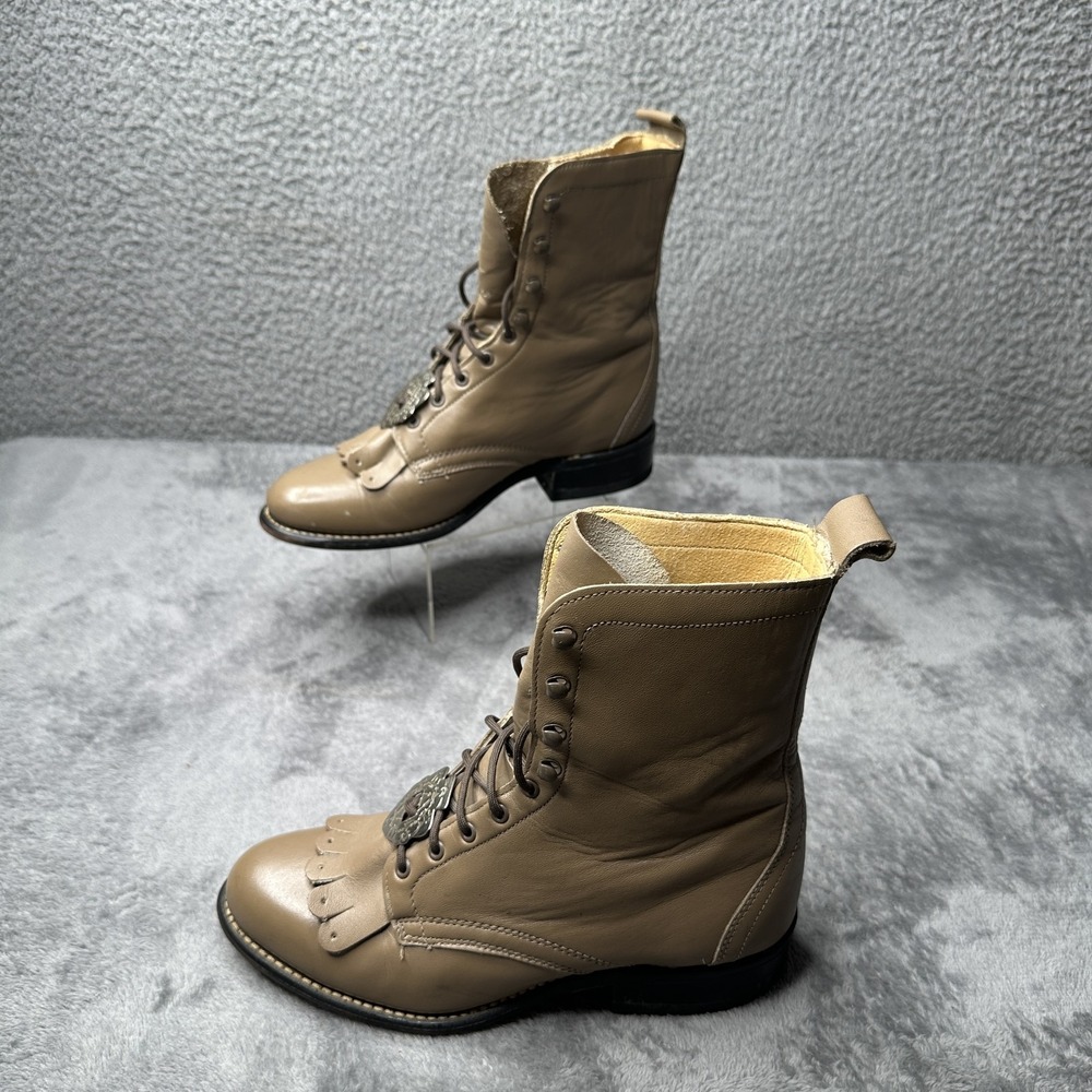 Vintage Laredo Boots Womens Sz 6.5 M Leather Lace Up Western Roper Kilty USA